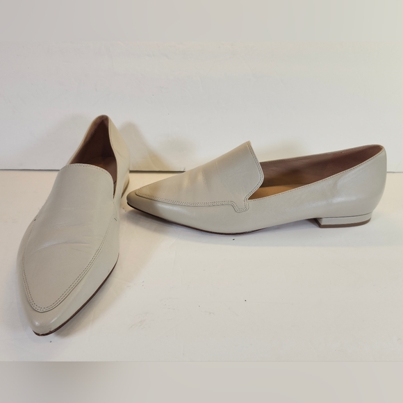 27 Edit Naturalizer Hannah Cream Leather Pointed Toe Flat Loafers Shoes S 9W - Picture 1 of 10
